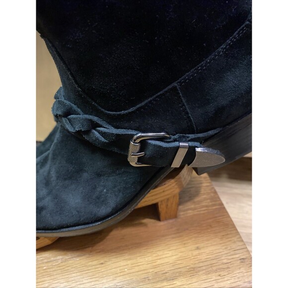 Belle Sigerson Morrison Women's Suede‎ Square Toe Ankle Boots  Sz 7B Black - Picture 4 of 16